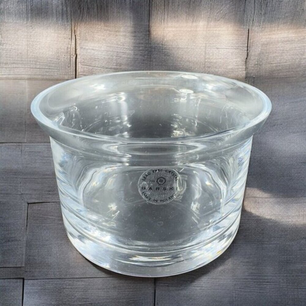 Barski‎ Clear Glass Crystal Dish Bowl Made In Poland Glassware Decor Bowl VTG